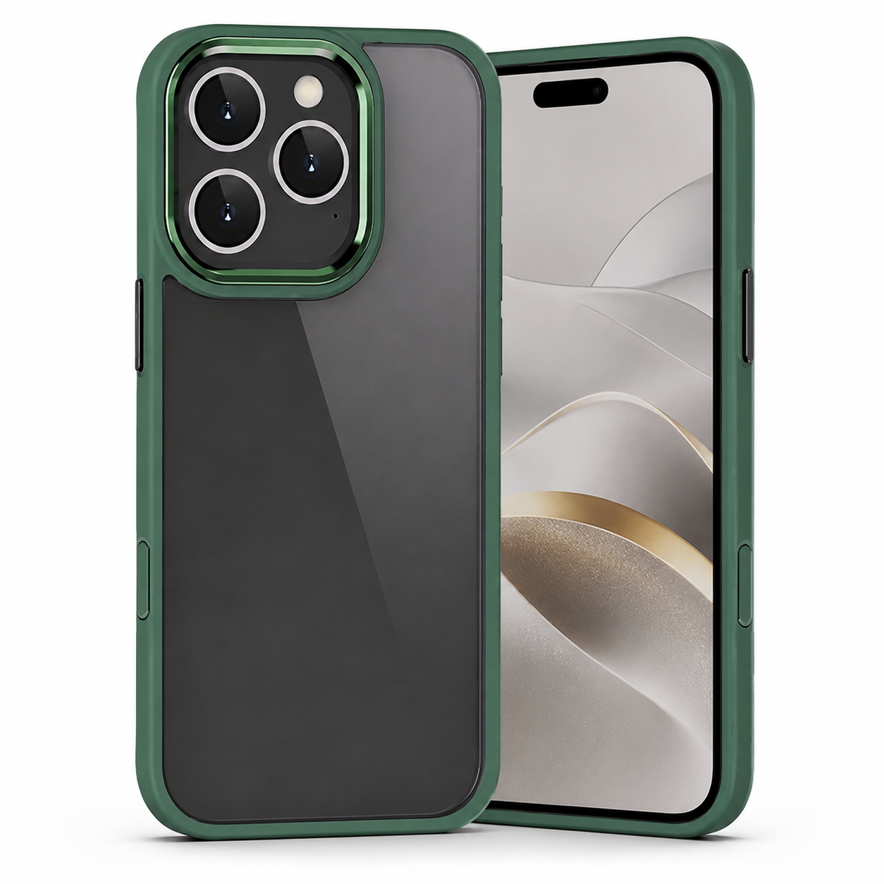 Frosted Matte Hybrid Case for Apple iPhone 16 Pro Max - Midnight Green