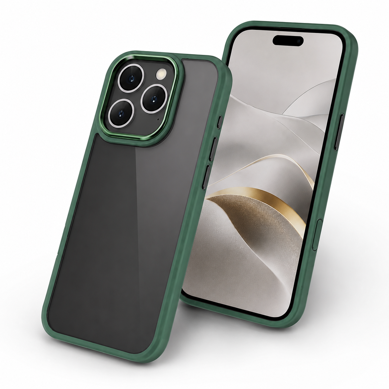Frosted Matte Hybrid Case for Apple iPhone 16 Pro Max - Midnight Green