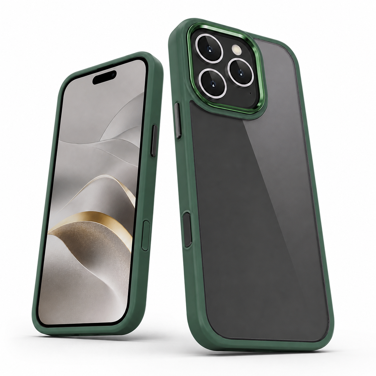 Frosted Matte Hybrid Case for Apple iPhone 16 Pro Max - Midnight Green
