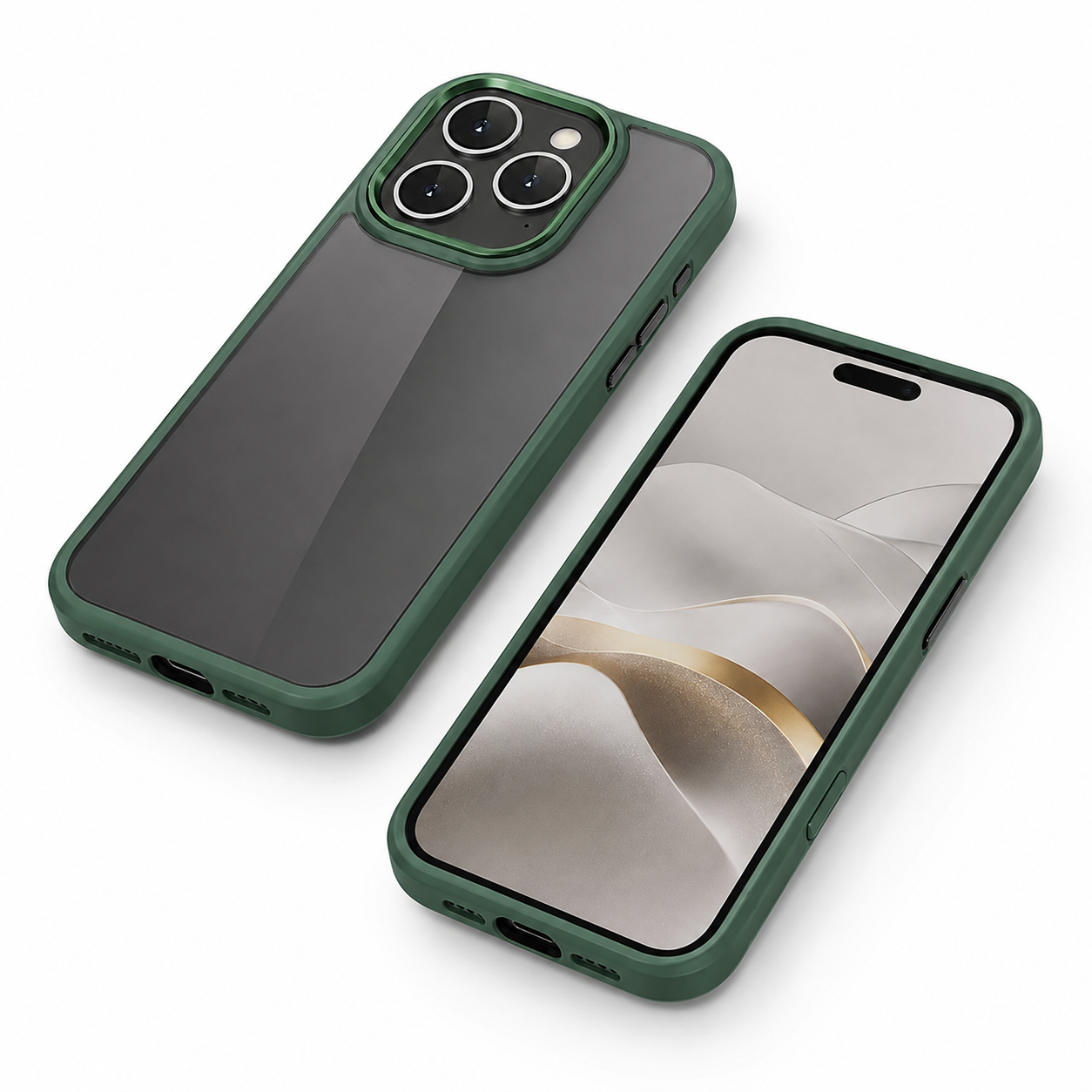 Frosted Matte Hybrid Case for Apple iPhone 16 Pro Max - Midnight Green