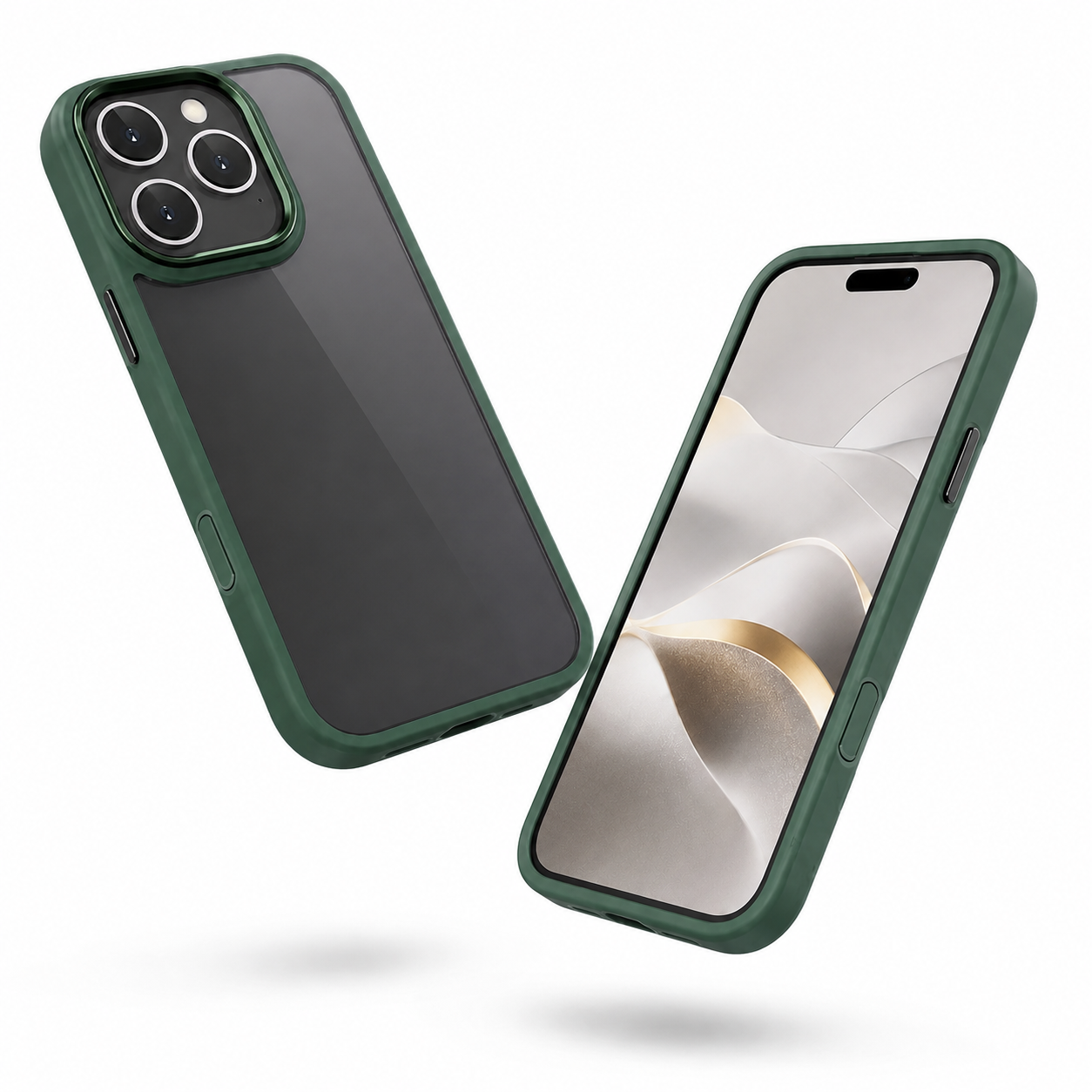 Frosted Matte Hybrid Case for Apple iPhone 16 Pro Max - Midnight Green