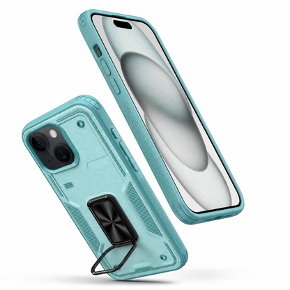 Rugged Kickstand Ring Case for Apple iPhone 14 - Teal
