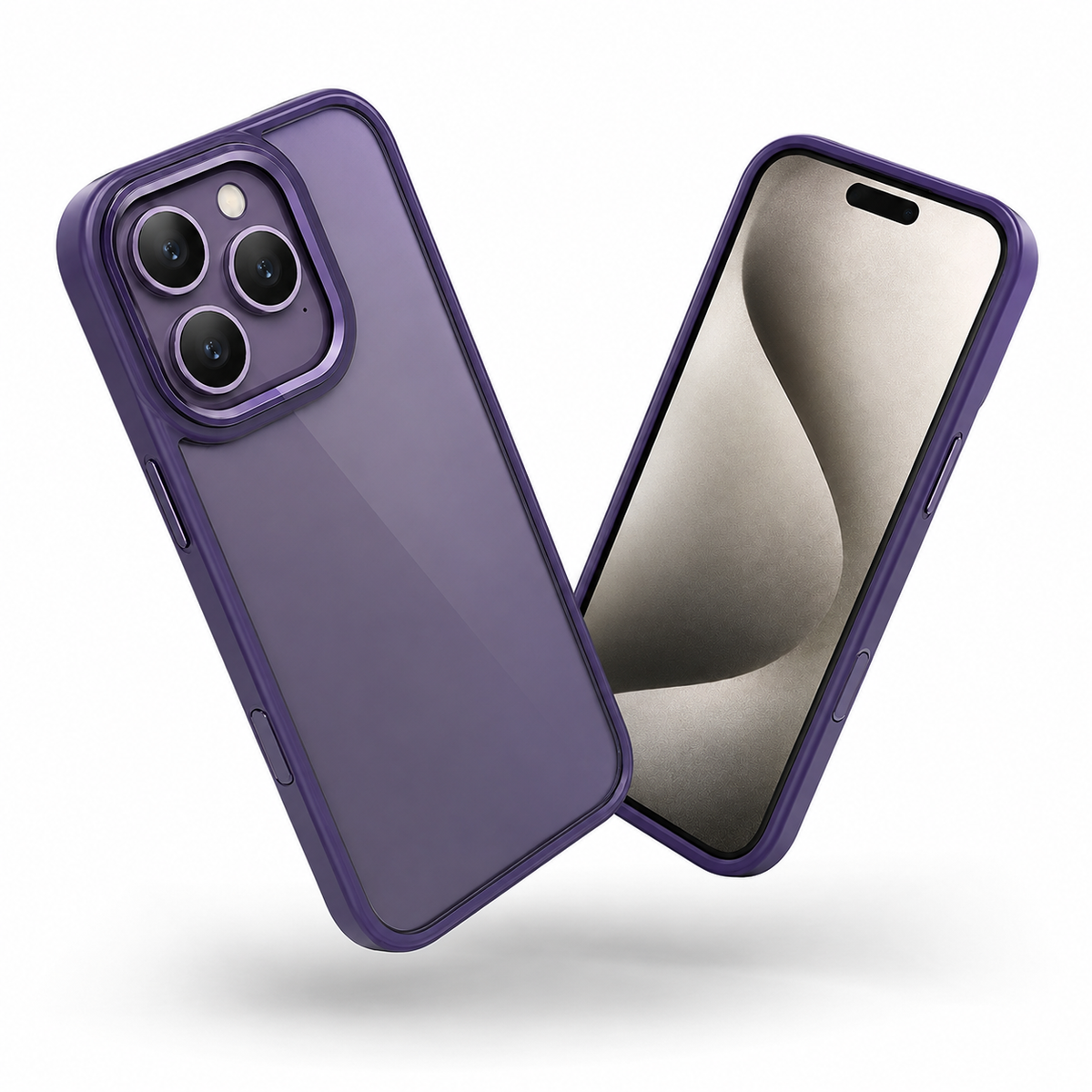 Matte Ultra-Hybrid Case for Apple iPhone 14 Pro - Deep Purple - close-up design view