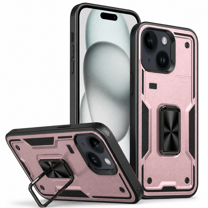 Rugged Kickstand Ring Case for Apple iPhone 13 - Rose Gold