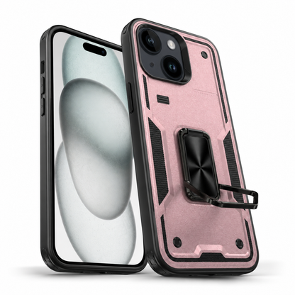 Rugged Kickstand Ring Case for Apple iPhone 14 - Rose Gold