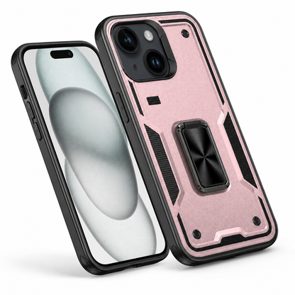 Rugged Kickstand Ring Case for Apple iPhone 14 - Rose Gold