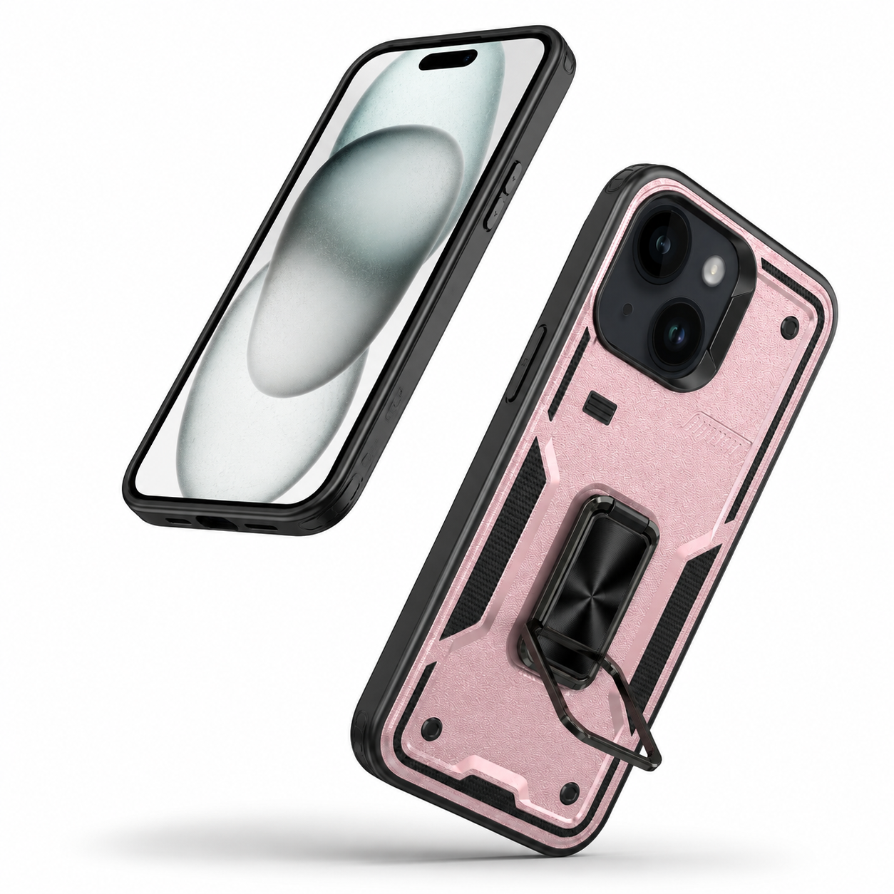 Rugged Kickstand Ring Case for Apple iPhone 14 - Rose Gold