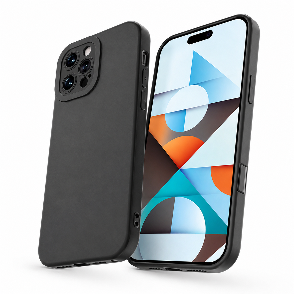 Matte Black Protective Case for Apple iPhone 14 Pro - close-up design view