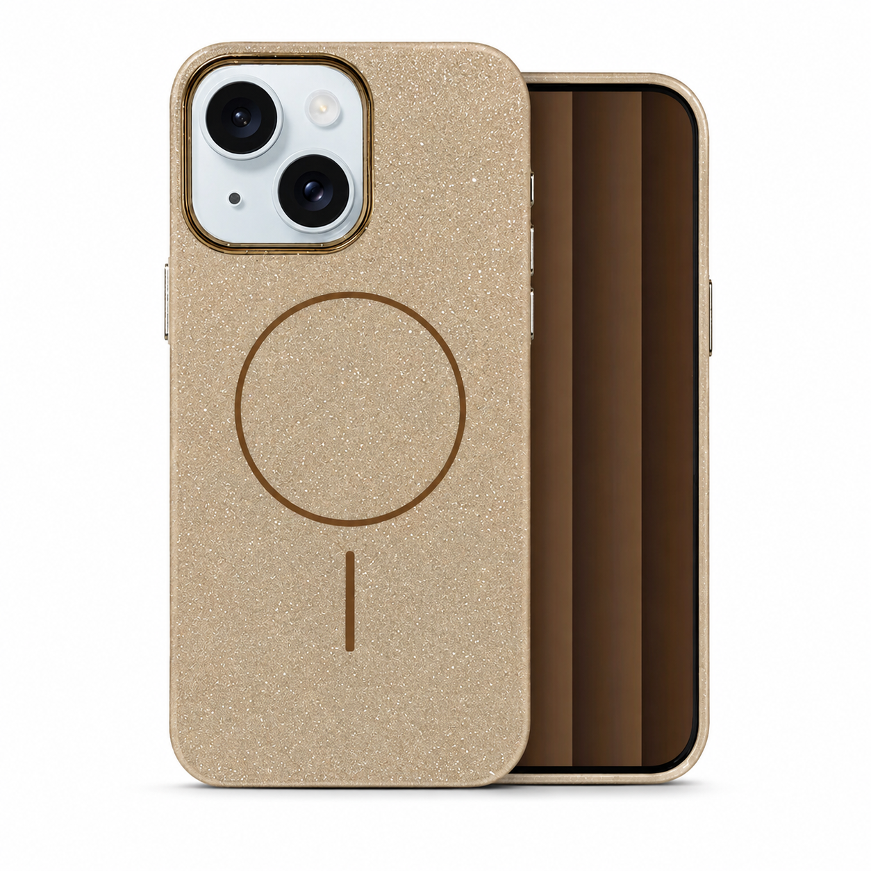 Glitsy MagSafe Case for Apple iPhone 15 - Desert Titanium