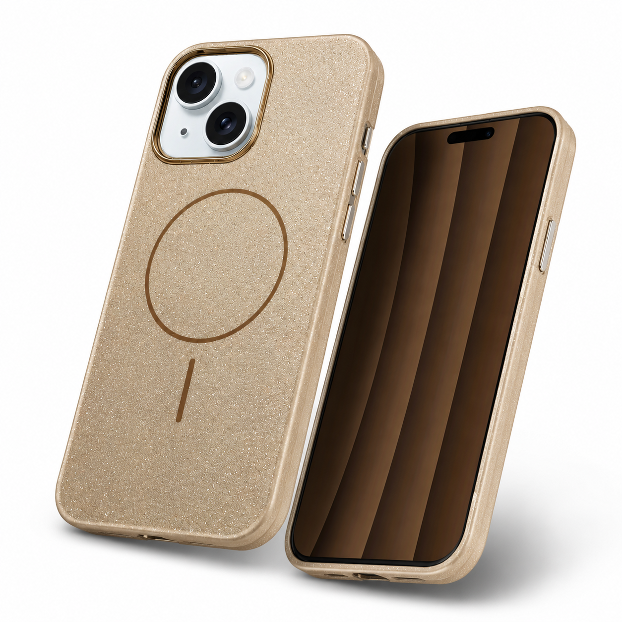 Glitsy MagSafe Case for Apple iPhone 15 - Desert Titanium