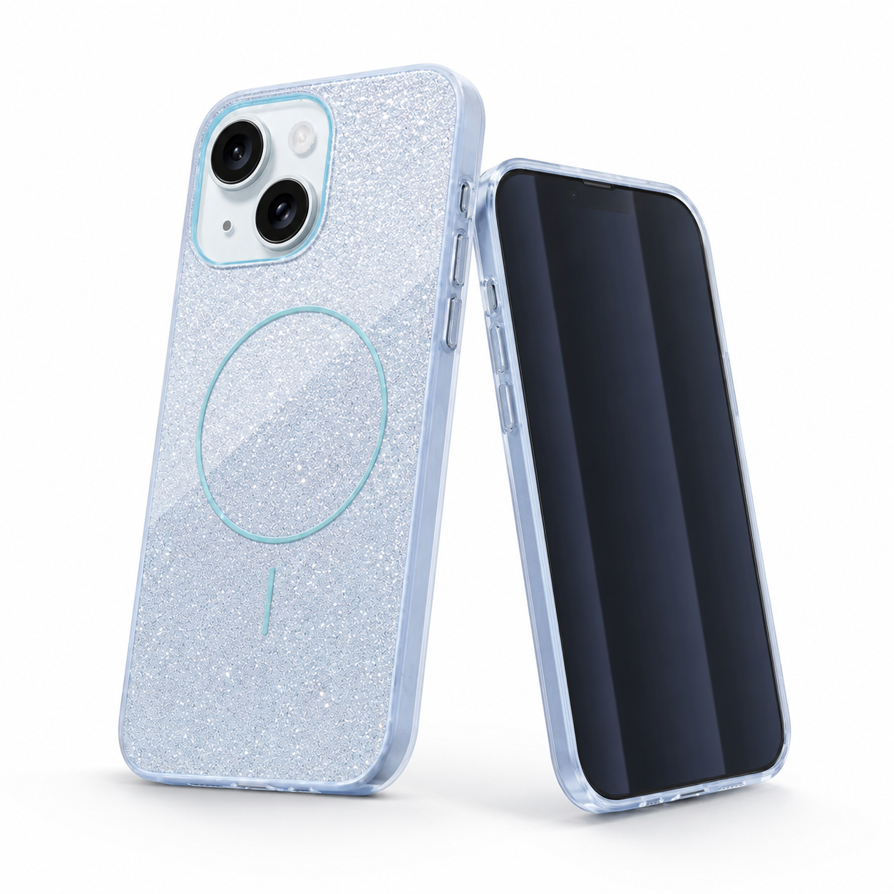 Glitsy MagSafe Case for Apple iPhone 15 - Light Blue