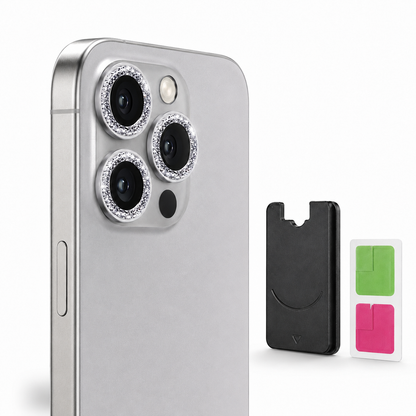 Shiny Silver Ring Protective Case for Apple iPhone 13 Pro Max - angled product view
