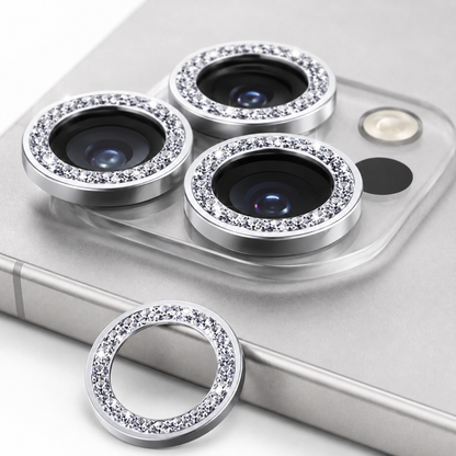 Shiny Silver Ring Protective Case for Apple iPhone 16 Pro Max