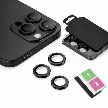 Matte Metal Camera Ring Protector for Apple iPhone 16 Pro Max - Black
