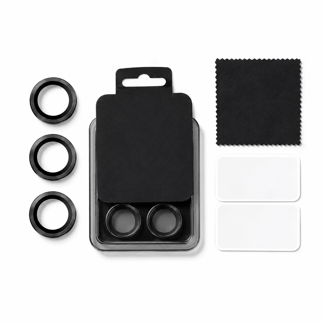 Matte Metal Camera Ring Protector for Apple iPhone 16 Pro Max - Black