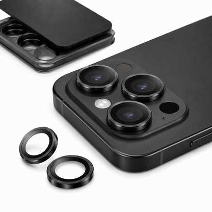 Matte Metal Camera Ring Protector for Apple iPhone 16 Pro Max - Black