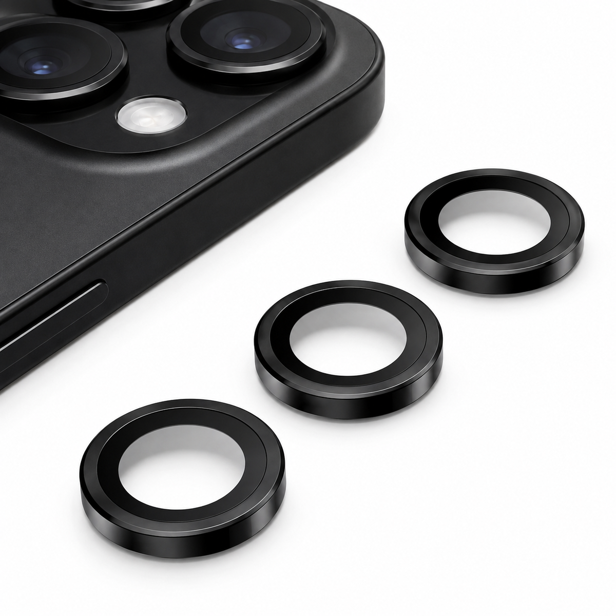 Matte Metal Camera Ring Protector for Apple iPhone 14 Pro Max - Black - alternate product view