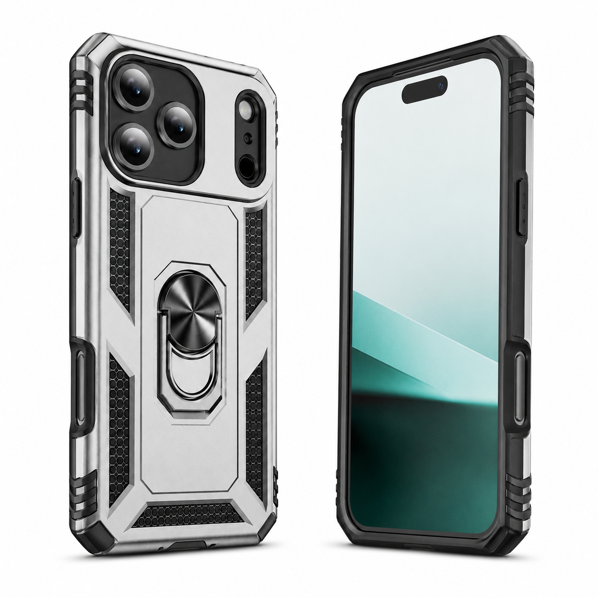 Anti-Drop Hybrid Case for Apple iPhone 14 Pro Max - Grey - close-up design view