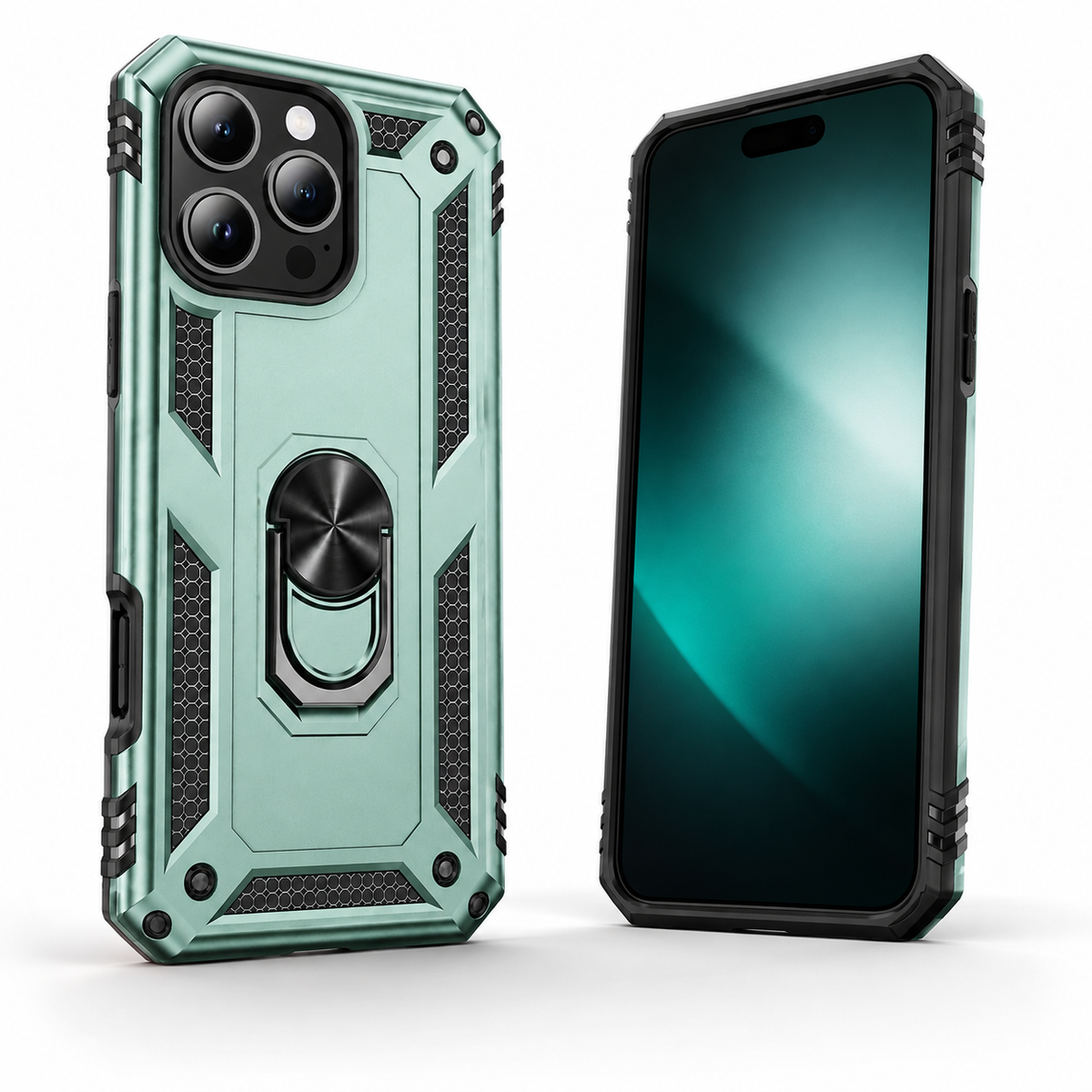 Anti-Drop Hybrid Case for Apple iPhone 13 Pro Max - Midnight Green - close-up design view