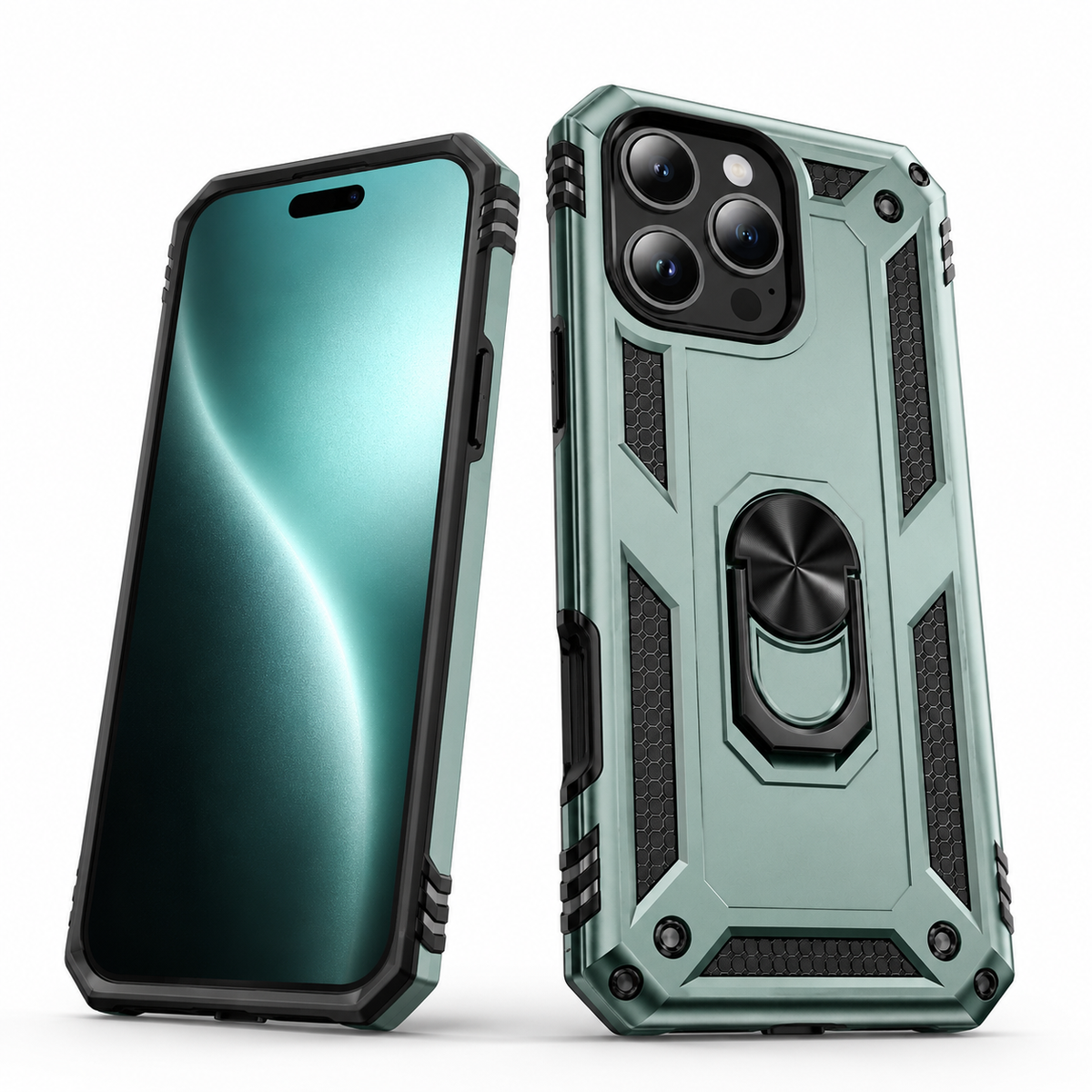 Anti-Drop Hybrid Case for Apple iPhone 14 Pro - Midnight Green - side profile product view
