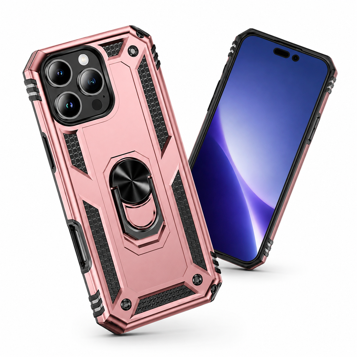 Anti-Drop Hybrid Case for Apple iPhone 13 Pro Max - Rose Gold - angled product view