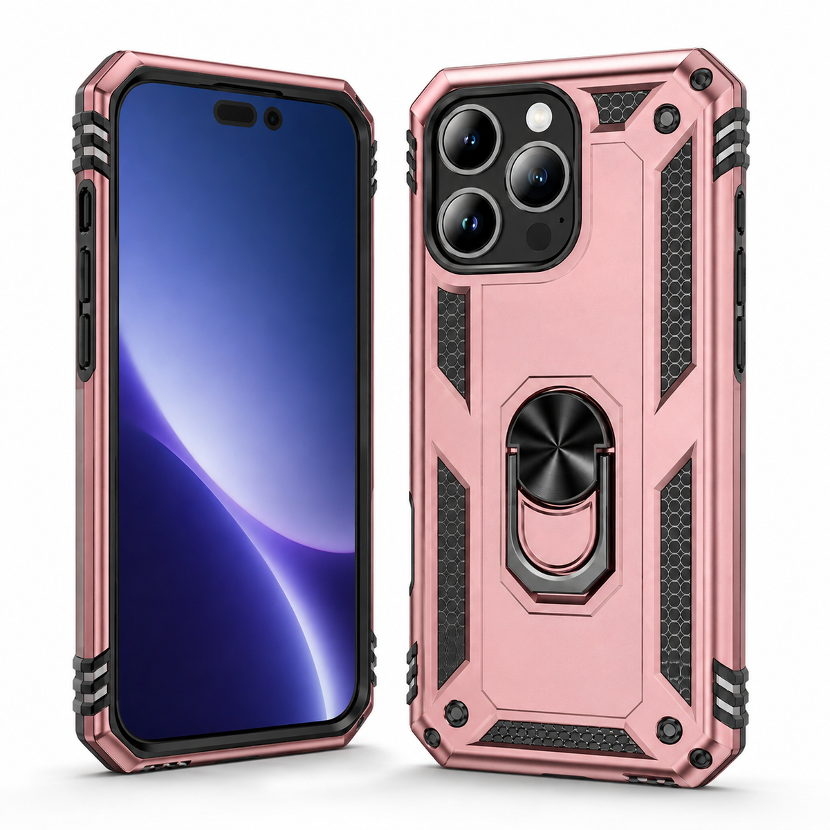 Anti-Drop Hybrid Case for Apple iPhone 14 Pro - Rose Gold - side profile product view