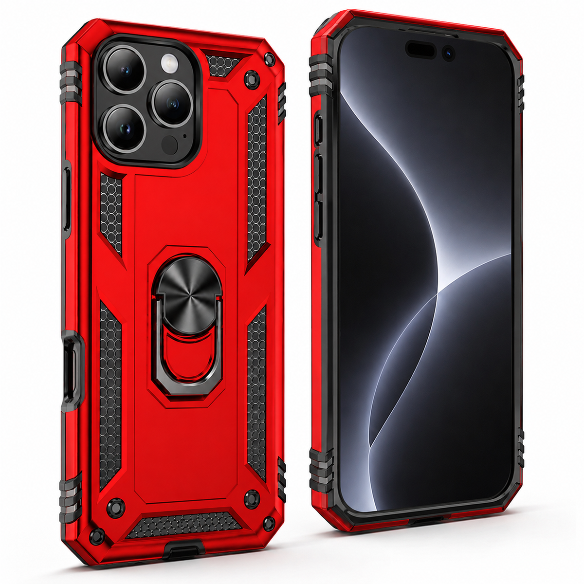 Anti-Drop Hybrid Case for Apple iPhone 14 Pro - Red - angled product view