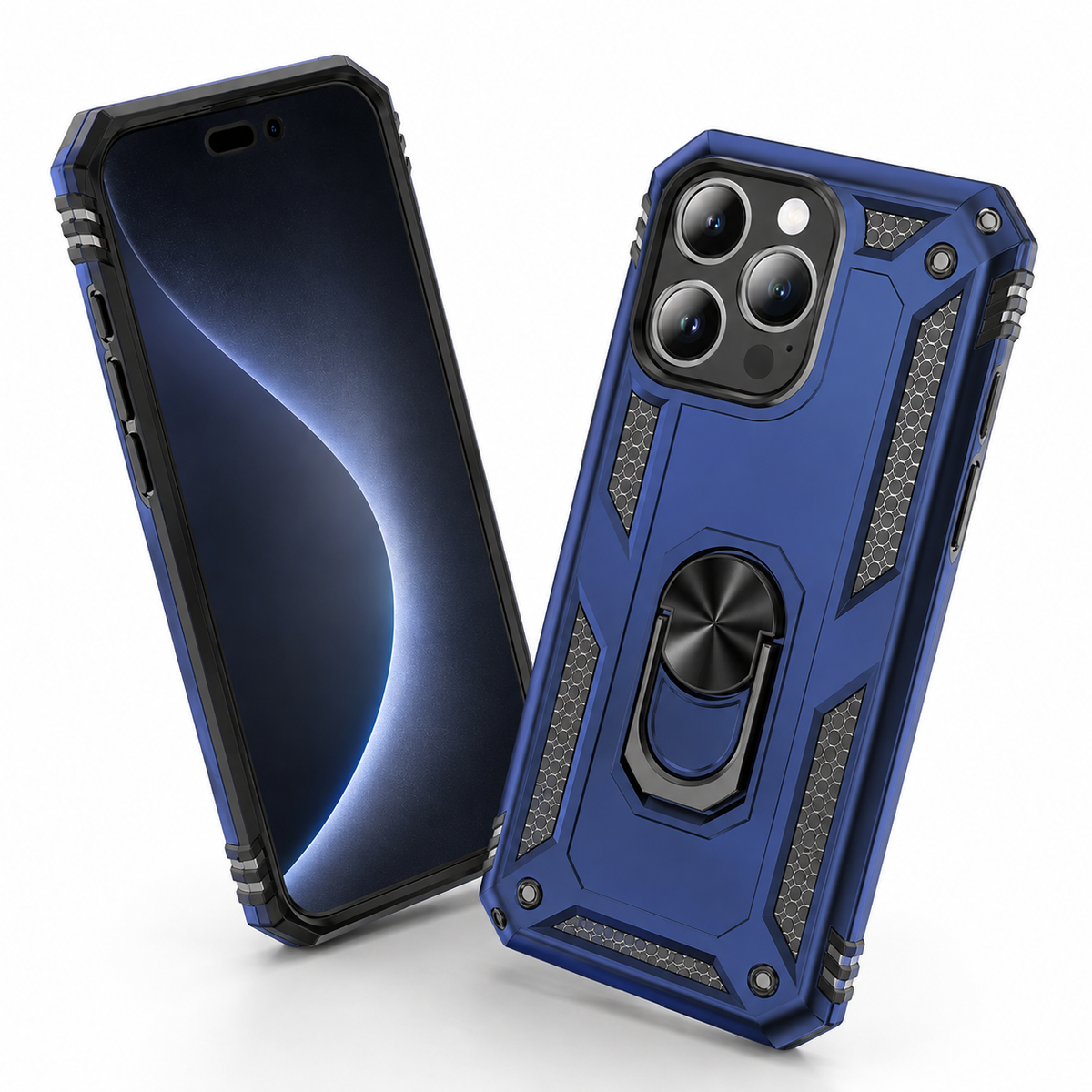 Anti-Drop Hybrid Case for Apple iPhone 14 Pro Max - Navy - side profile product view