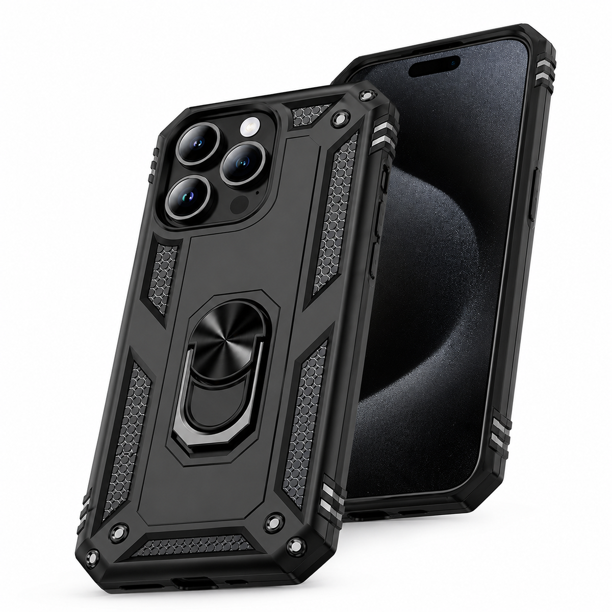 Anti-Drop Hybrid Case for Apple iPhone 14 Pro Max - Black - angled product view
