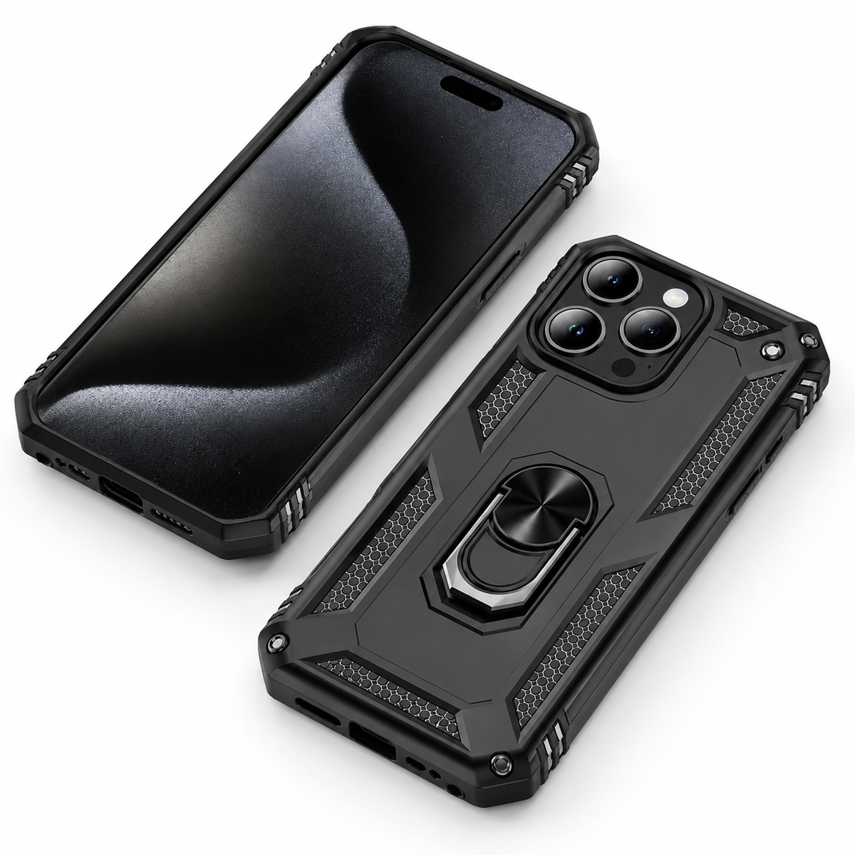 Anti-Drop Hybrid Case for Apple iPhone 14 Pro Max - Black - side profile product view