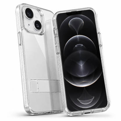 3-Angle Metal Kickstand Case for Apple iPhone 13 - Clear