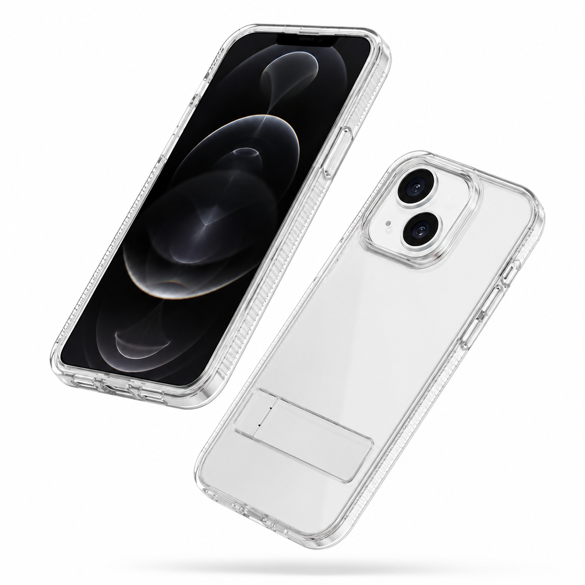 3-Angle Metal Kickstand Case for Apple iPhone 13 - Clear