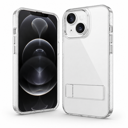 3-Angle Metal Kickstand Case for Apple iPhone 13 - Clear