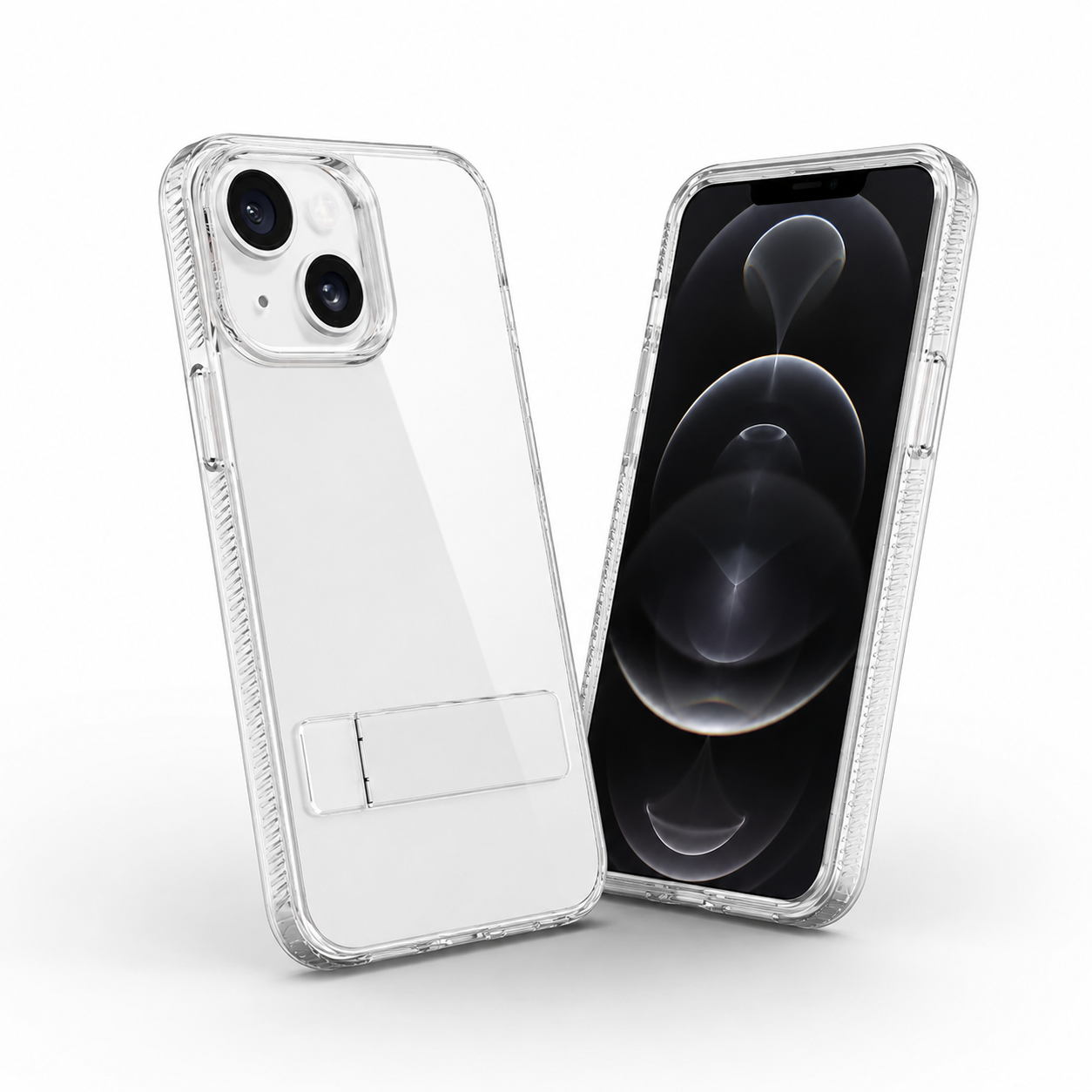 3-Angle Metal Kickstand Case for Apple iPhone 13 - Clear