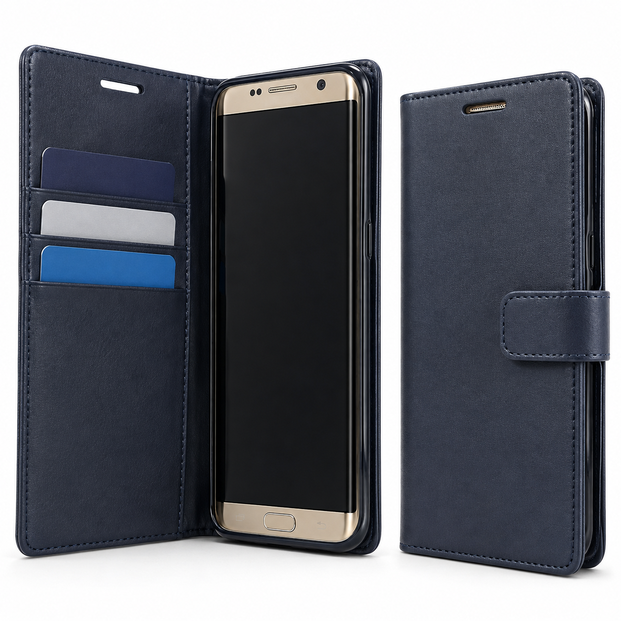 Navy flip diary phone cover for Apple iPhone 17e and iPhone 16e