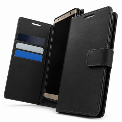 Durable phone cases Canada – Black BlueMoon wallet cover
