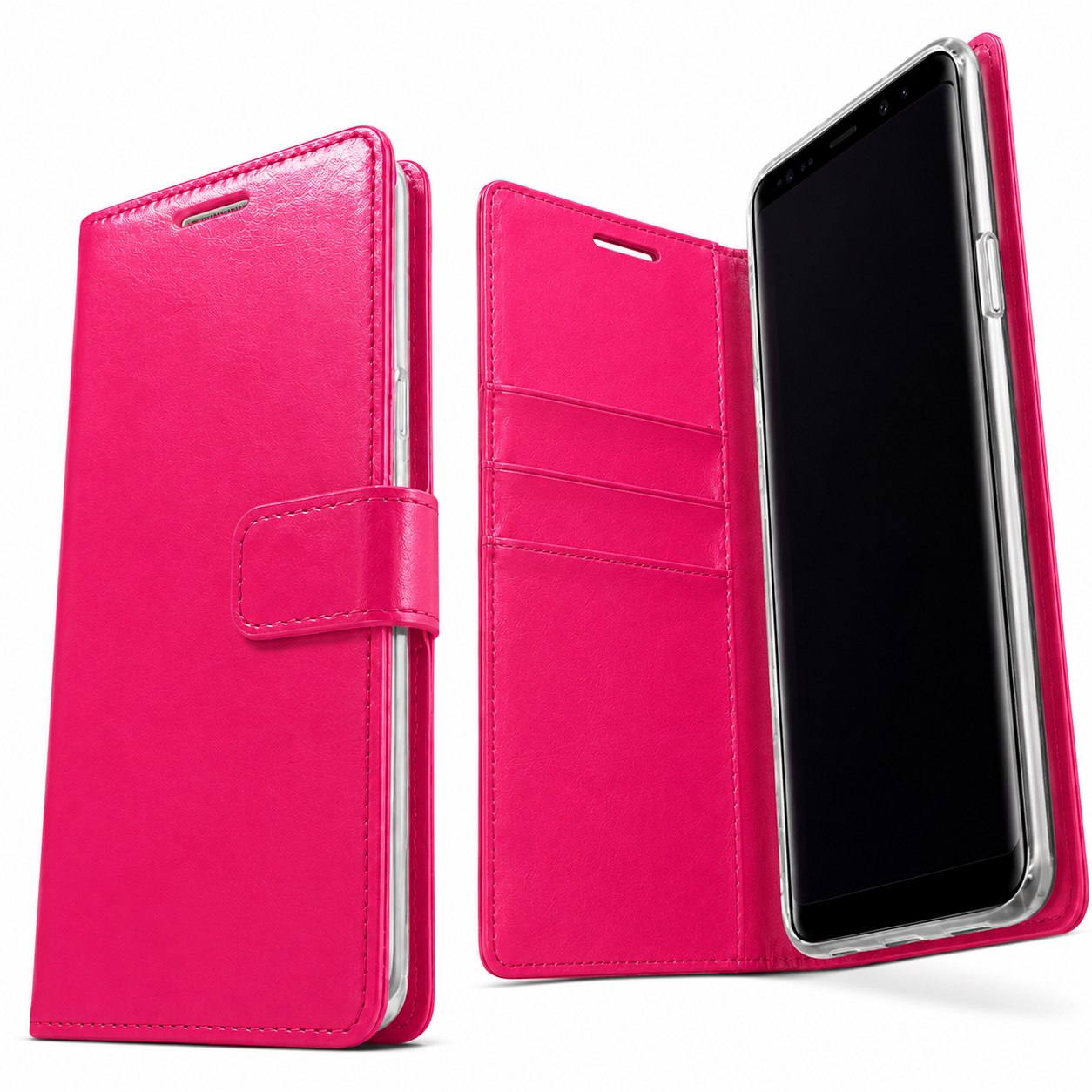 Hot Pink iPhone wallet case Canada with stylish diary design
