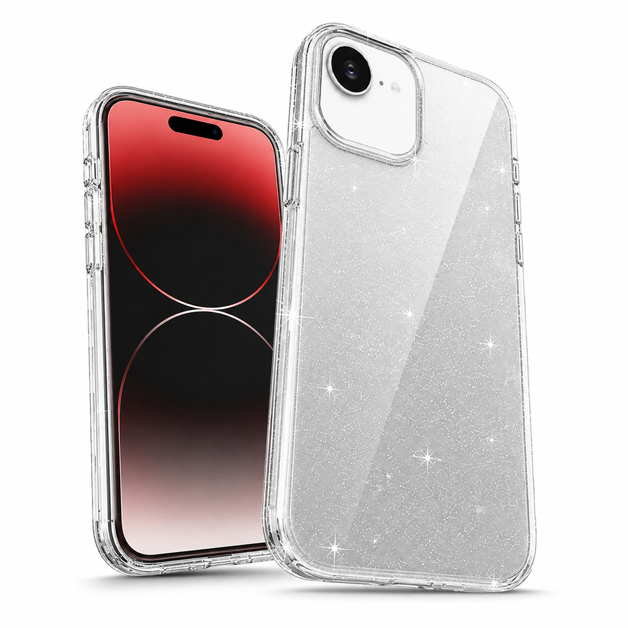 Clear glitter transparent phone cover for iPhone 17e and iPhone 16e
