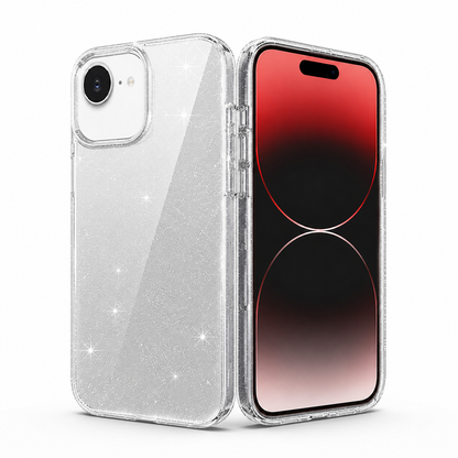 Clear Sparkly Transparent Armor Case for Apple iPhone 17e and iPhone 16e
