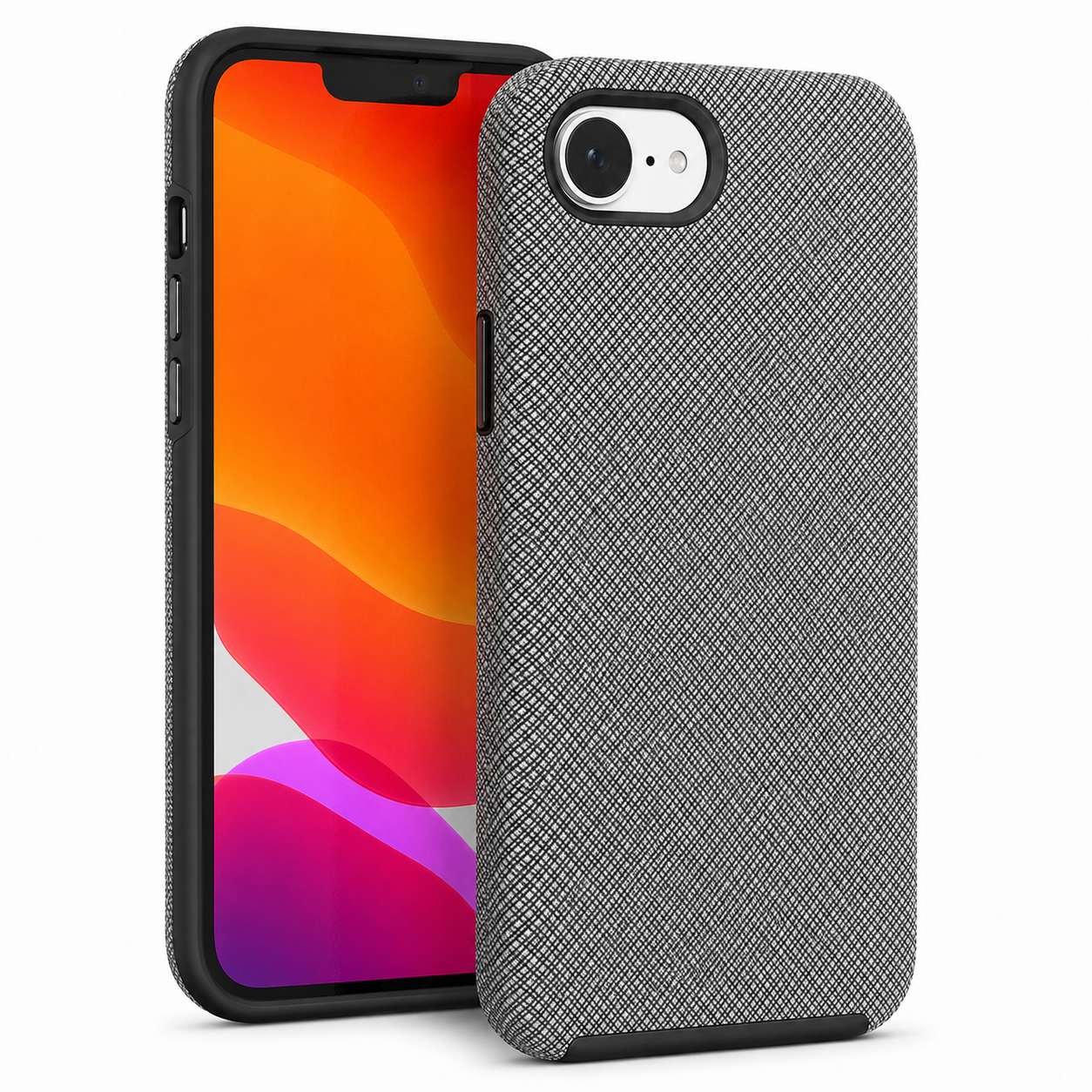 Grey dotted protective phone cover for iPhone 17e and iPhone 16e