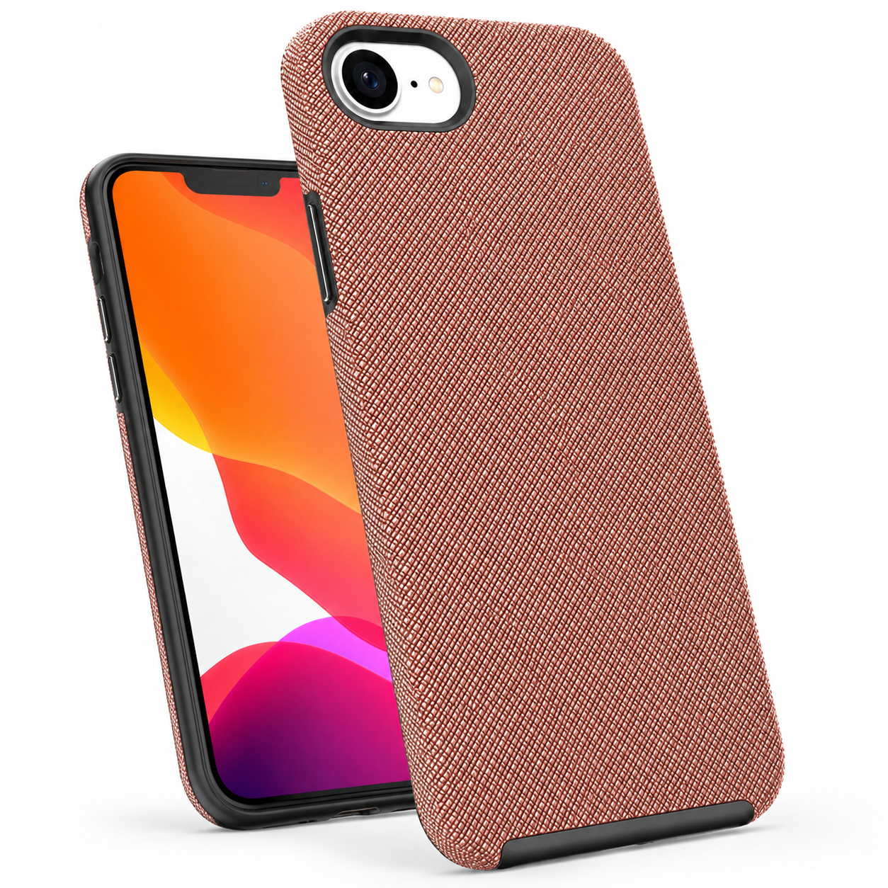 Rose Gold impact-resistant iPhone cover with reinforced corner protection