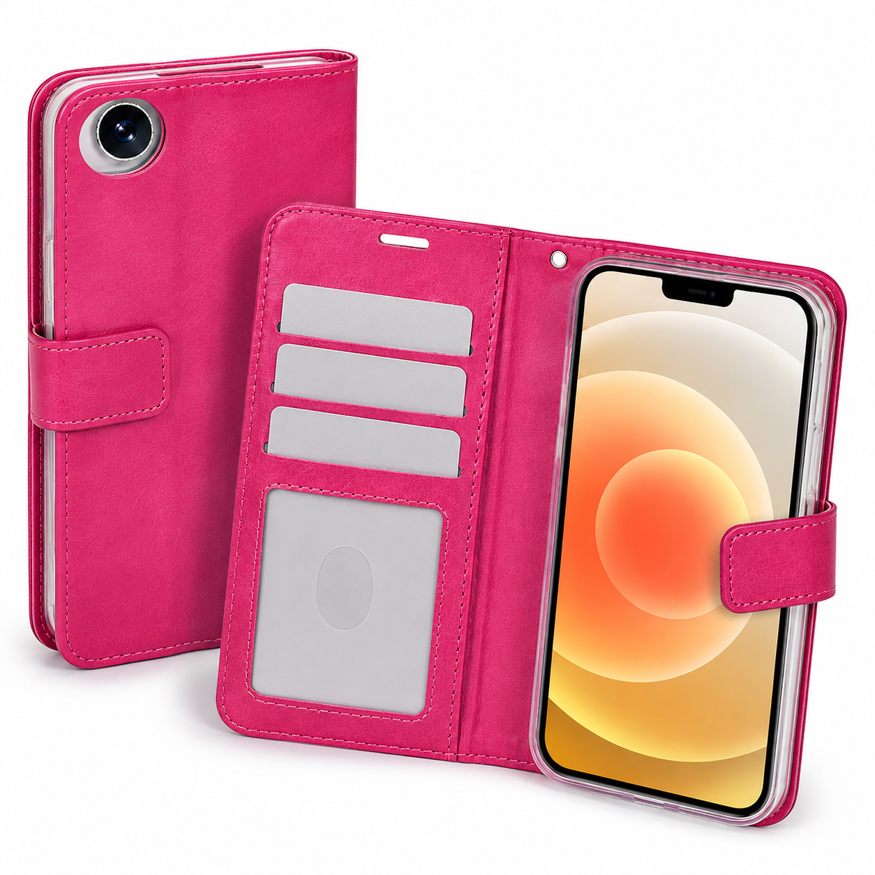 Affordable phone cases Canada – Hot Pink Photo ID Wallet case