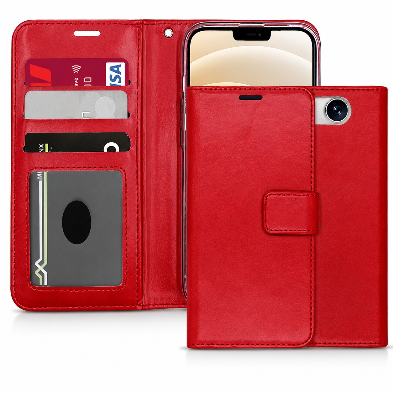 Red Photo ID Wallet Case for Apple iPhone 17e and iPhone 16e