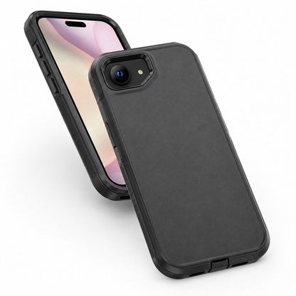 Black rugged protective phone cover for iPhone 17e and iPhone 16e
