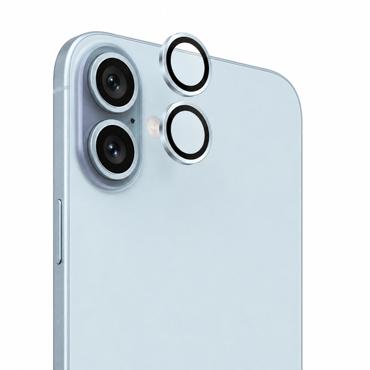 Light blue camera lens ring protector for Apple iPhone 17