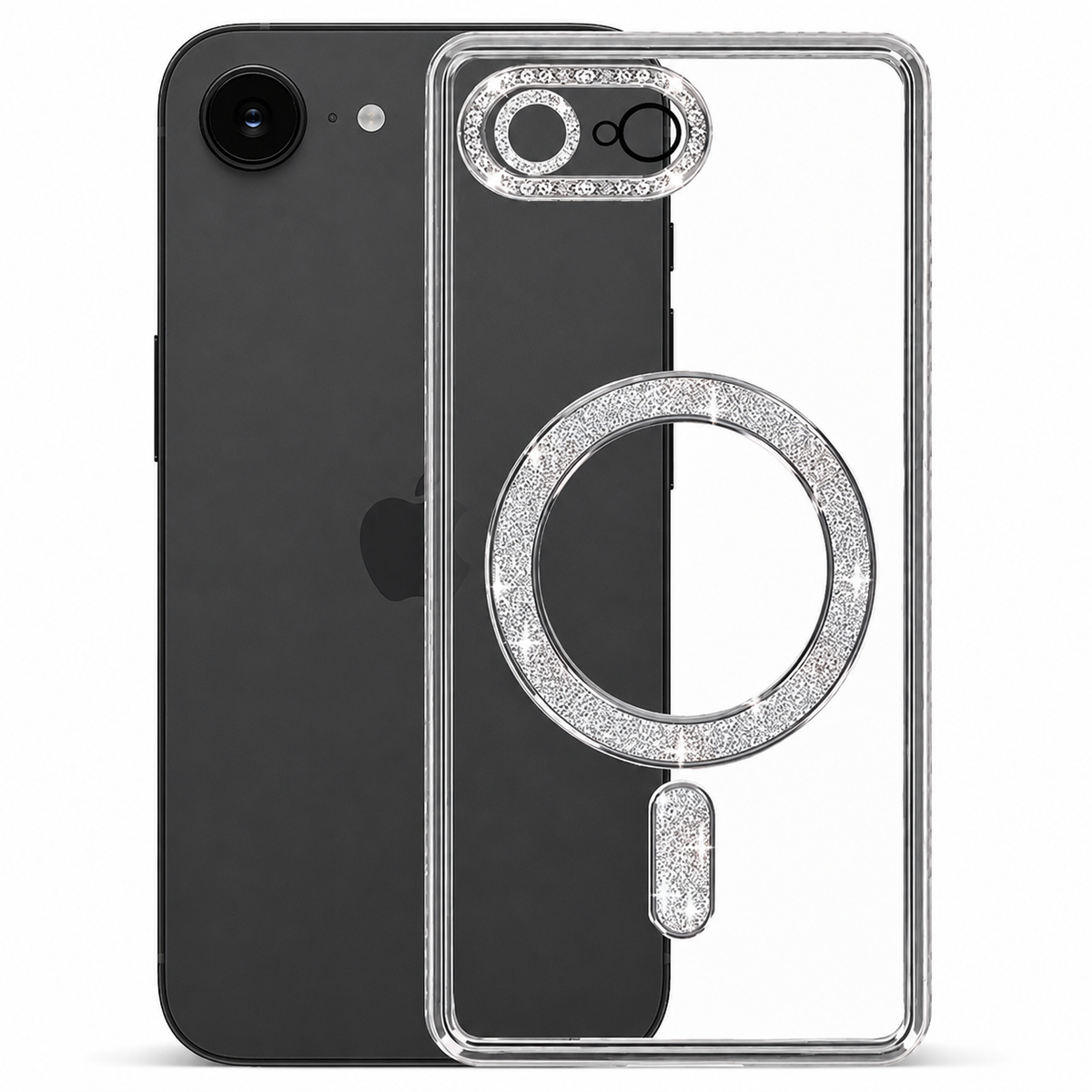 Glitter Electroplated MagSafe Case for Apple iPhone 17e / 16e - Silver