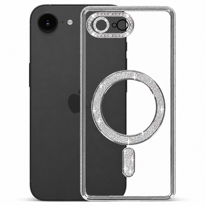 Glitter Electroplated MagSafe Case for Apple iPhone 17e / 16e - Silver