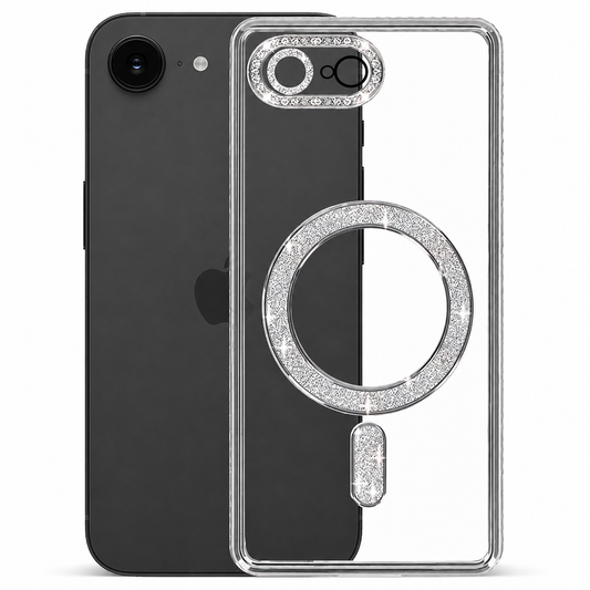 Glitter Electroplated MagSafe Case for Apple iPhone 17e / 16e - Silver