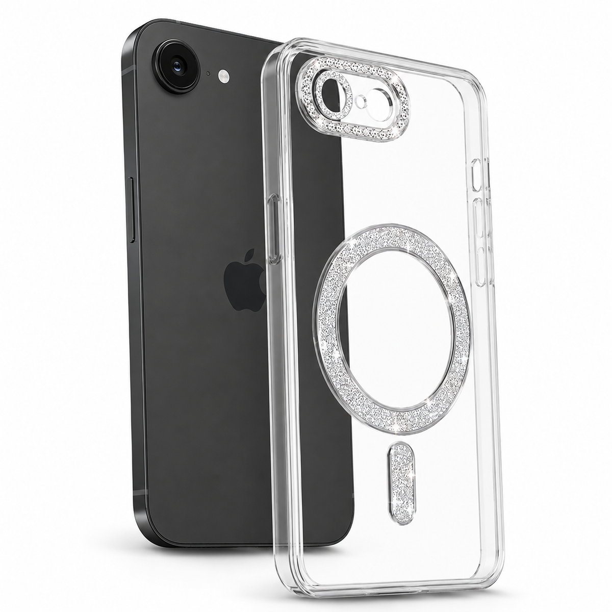 Glitter Electroplated MagSafe Case for Apple iPhone 17e / 16e - Silver
