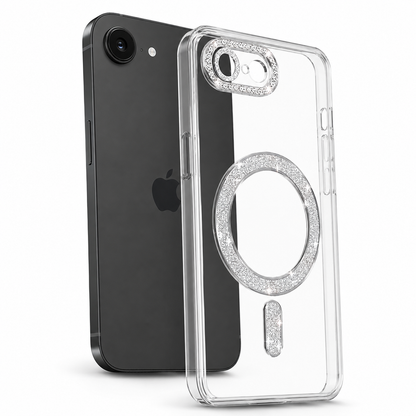 Glitter Electroplated MagSafe Case for Apple iPhone 17e / 16e - Silver